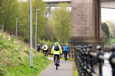 Cyclists on the Tyne Derwent Way